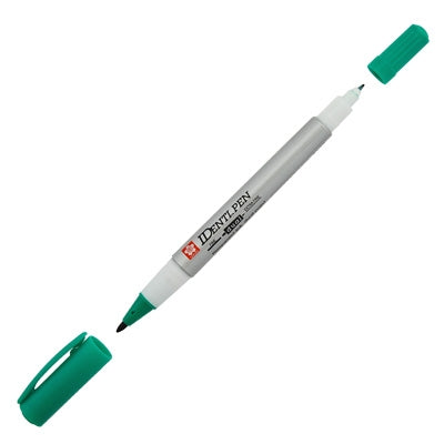 Caneta Permanente Ponta Dupla Identi Pen Sakura Verde